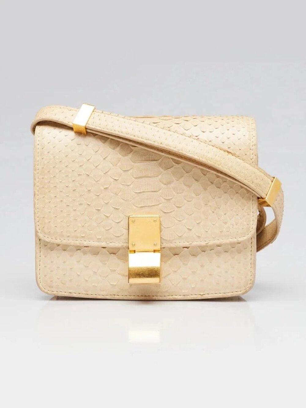 Celine Beige Python Mini Box Bag
